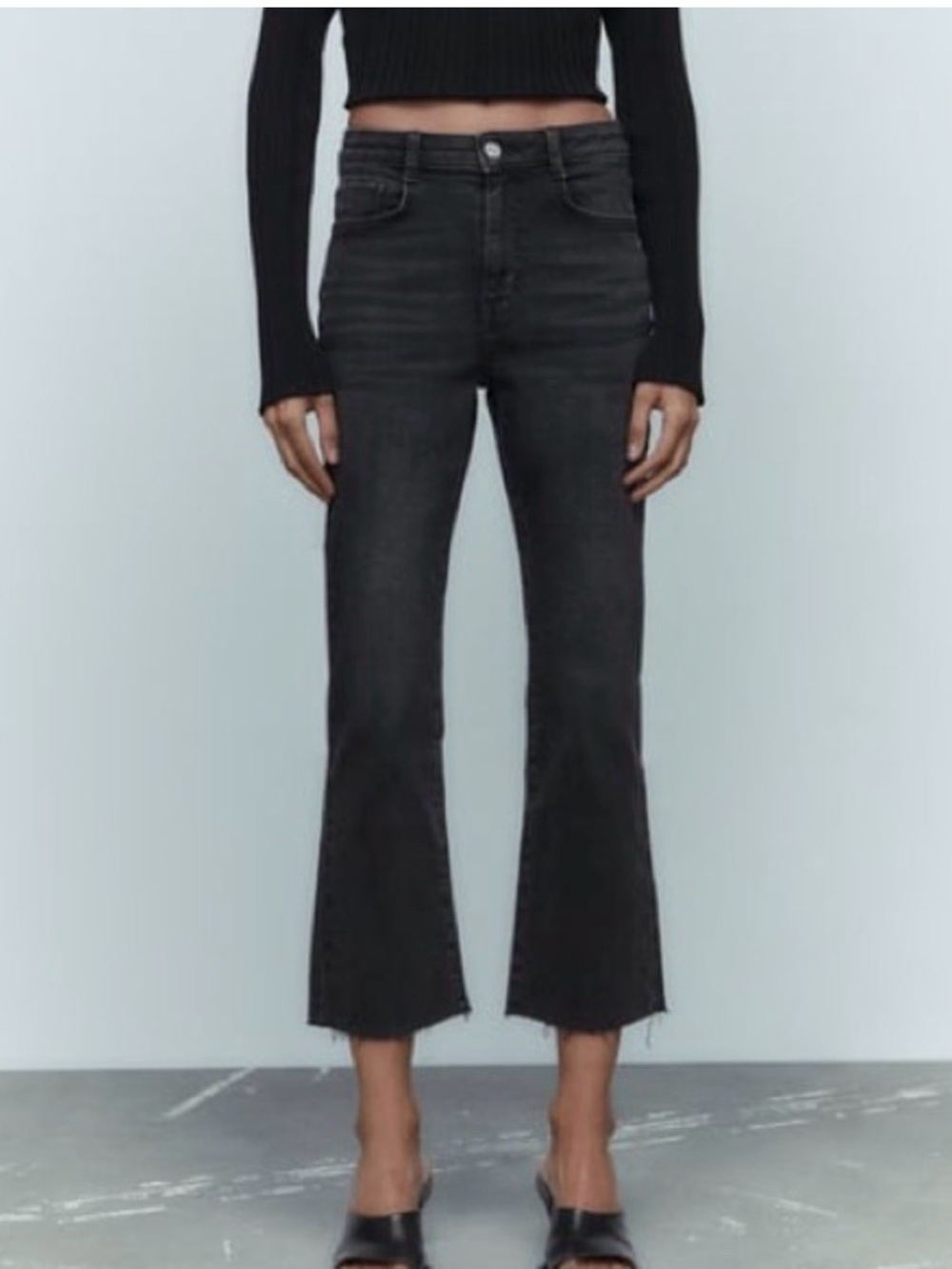 Zara Kick Flare Black Jeans